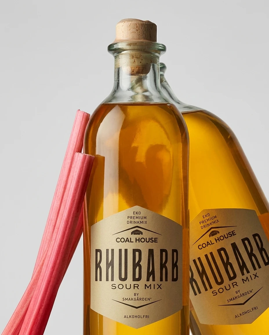 Non-alcoholic rhubarb drink mix — Texture and Ingredient Detail | Generated by Modelize