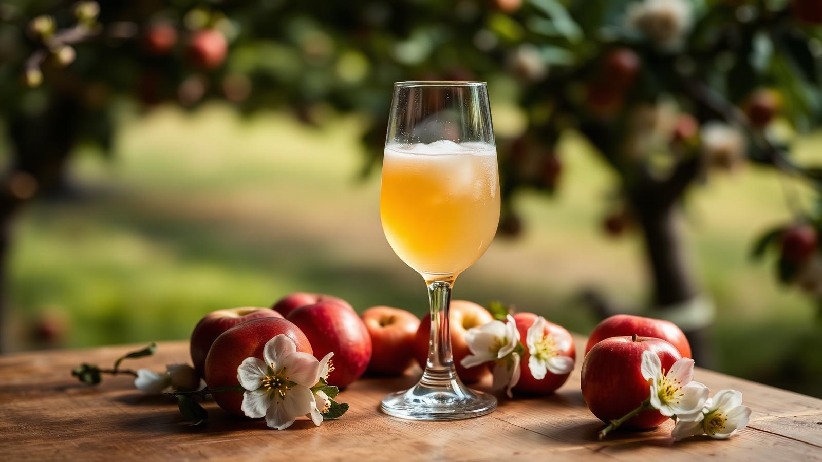 Glas med svensk hantverkscider från Smakgården i Sörmland
