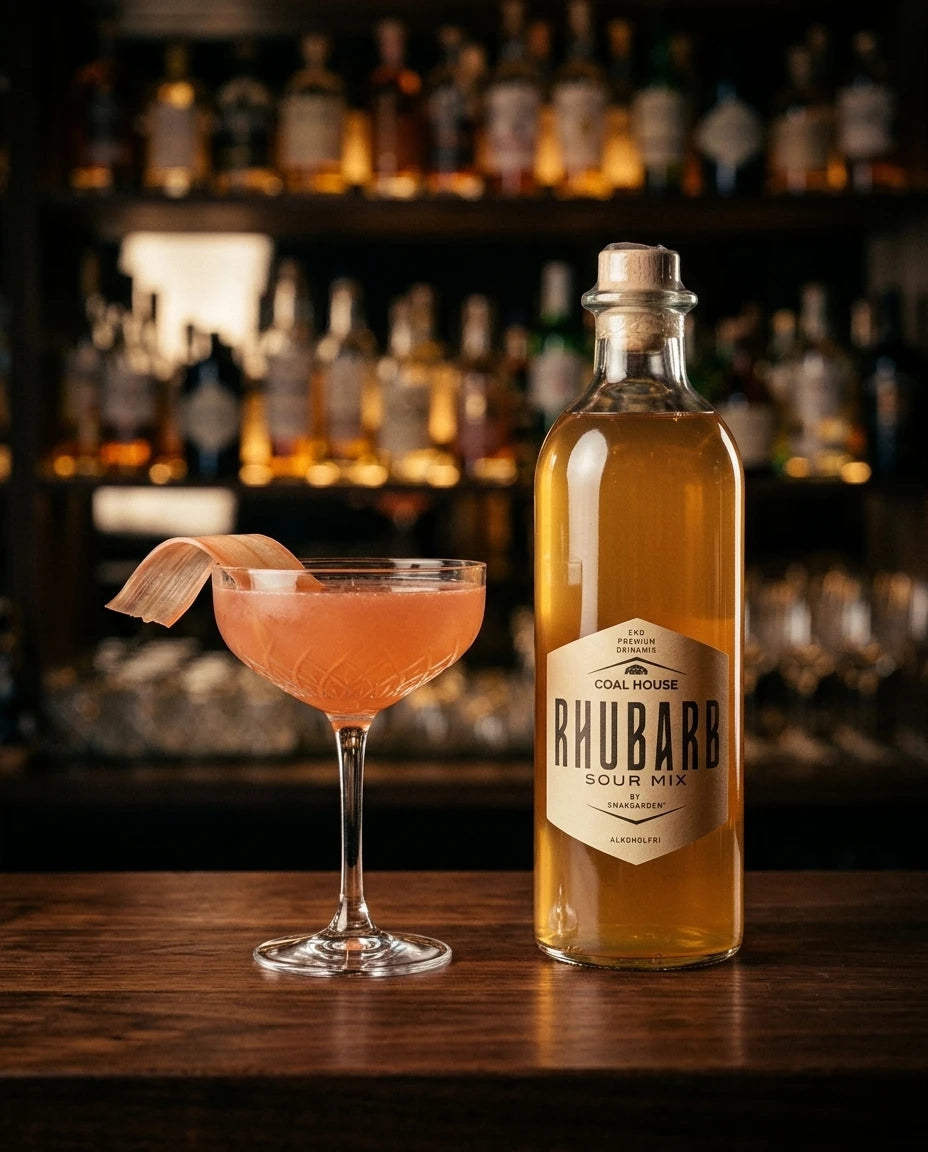 Non-alcoholic rhubarb sour mix — Premium Bar Scene | Generated by Modelize