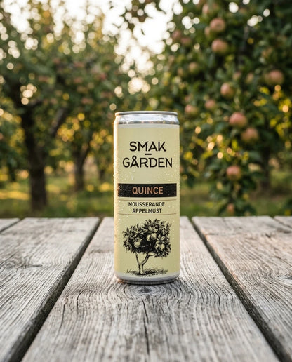 Slim aluminum beverage can — Orchard Golden Hour Lifestyle | Generated by Modelize